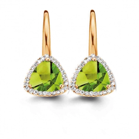Boucles d'oreilles pridot et diamants- One More