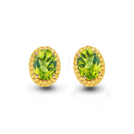 Boucles d'oreilles pridot et saphir jaune - One more
