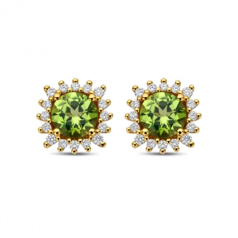Boucles d'oreilles pridots et diamants