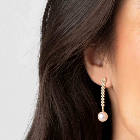 Boucles d'oreilles perles Akoya et Diamants