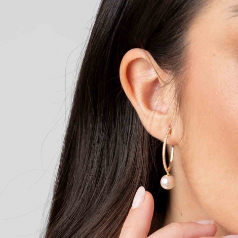 Boucles d'oreilles perles Akoya et Diamants