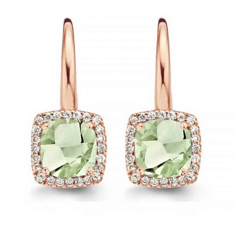 Boucles d'oreilles Prasiolite et diamants - One More
