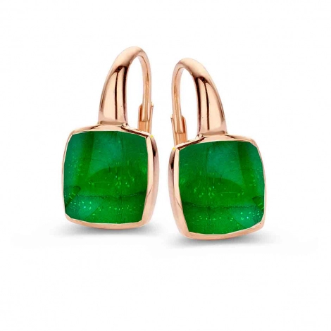 Boucles d'oreilles Quartz et Emraude sur Nacre - One More