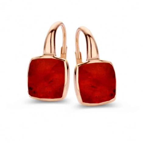 Boucles d'oreilles Quartz et Rubis sur nacre -One More