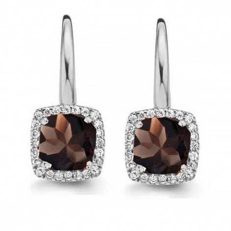 Boucles d'oreilles Quartz Fum et diamants - One More