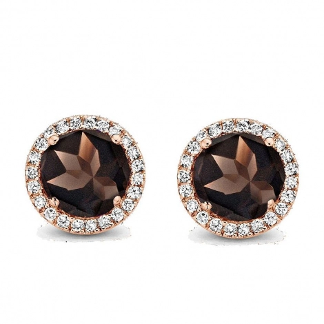 Boucles d'oreilles Quartz Fum et diamants - One More