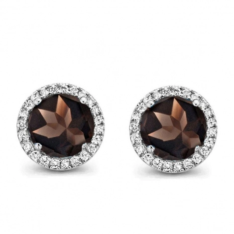 Boucles d'oreilles Quartz Fum et diamants - One More
