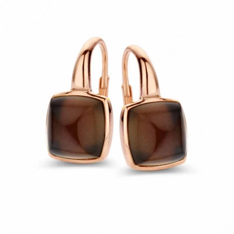 Boucles d'oreilles Quartz fum sur nacre One More