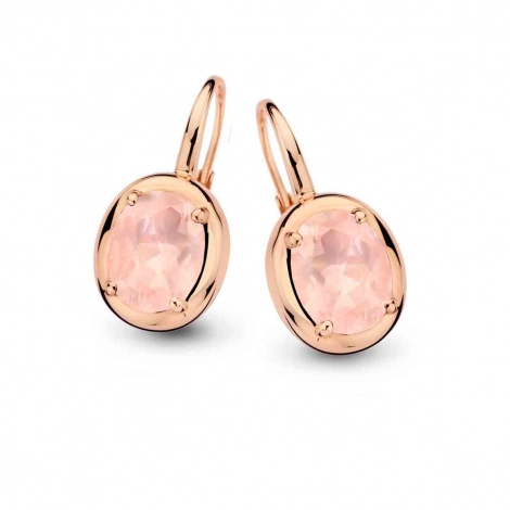 Boucles d'oreilles quartz rose - One more