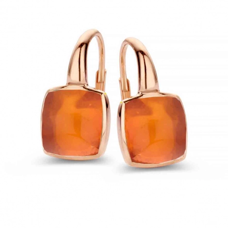 Boucles d'oreilles Quartz sur Agate Orange - One More