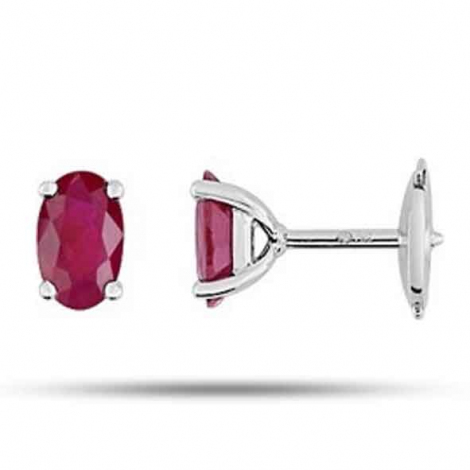 Boucles D'oreilles Neuves En Argent 925 Avec 4 Rubis - Forme Grappe De Raisin - BO-AR-43 - Marque Délicatement Doux