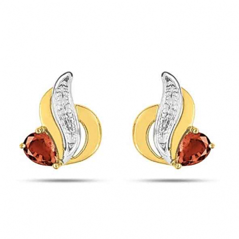 Boucles D'oreilles Argent 925 Avec 4 Rubis - Forme Grappe - Référence BO-AR-43 - Neuf Avec étiquettes