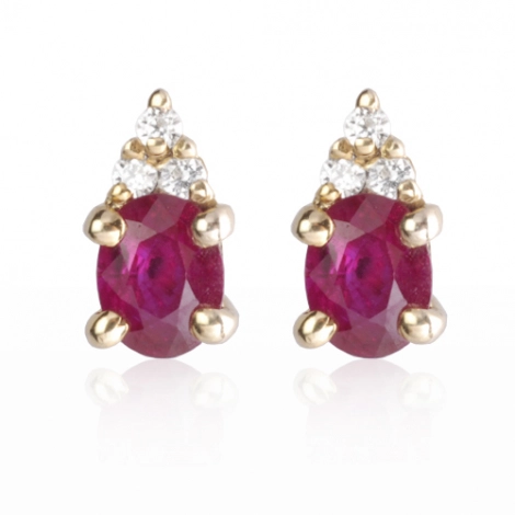 Boucle d'oreille rubis