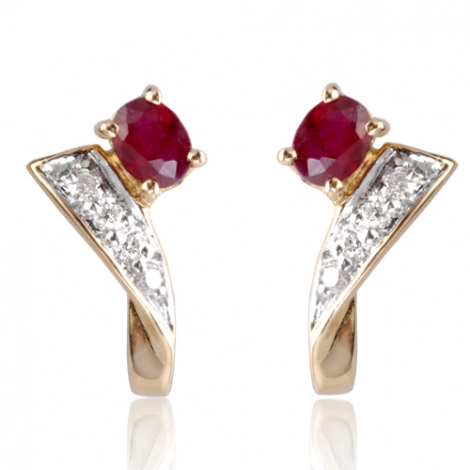  Boucles d'oreilles rubis