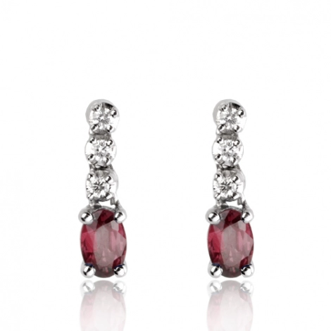 Boucle d'oreille rubis