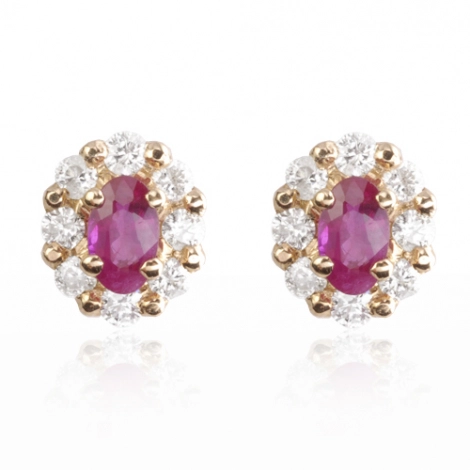 Boucle d'oreille rubis
