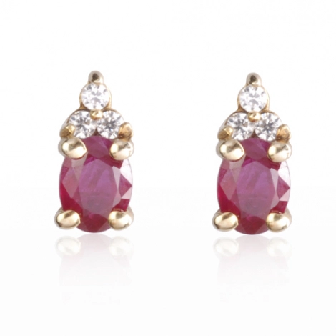 Boucle d'oreille rubis