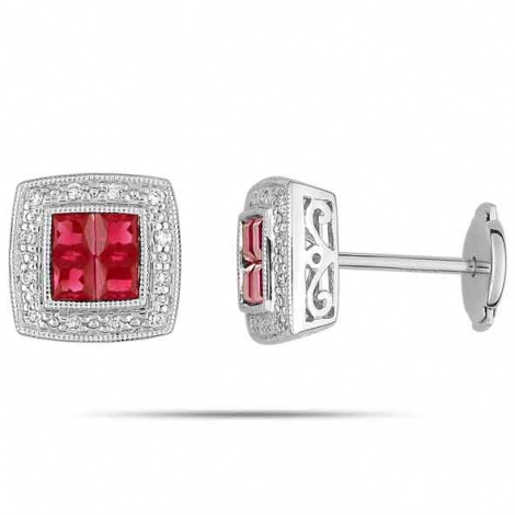 Boucles d'oreilles Rubis