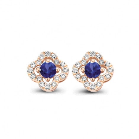 Boucles d'oreilles saphir bleu et diamants One More