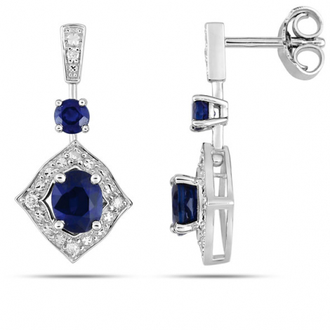 Boucles d'Oreilles Saphir
