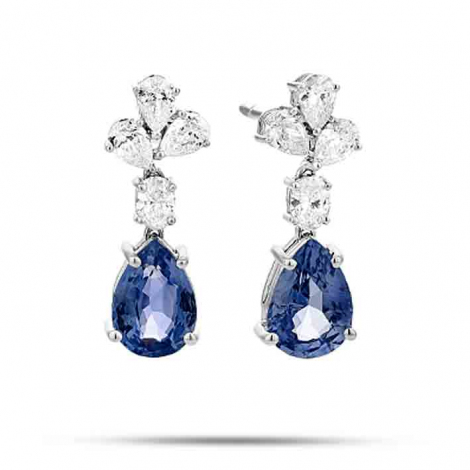 Boucles d'oreilles Saphir  diamant Or Blanc Lyra - E8027FMPWAY00
