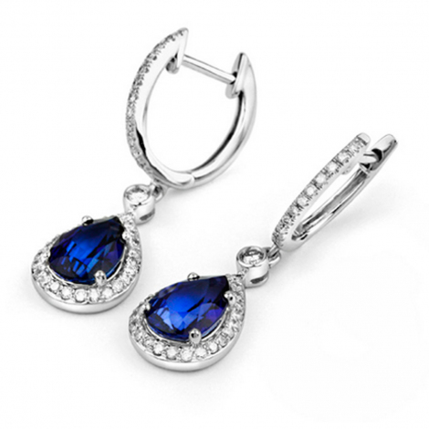 Boucles d'oreilles Saphir  diamant Or Jaune Sandrine - E4310FMPWAQ00