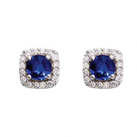Boucles d'oreilles saphir diamants One More