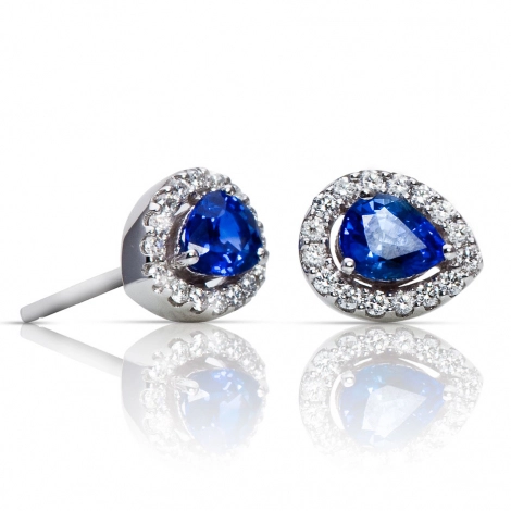 Boucles d'oreilles saphir diamants One More