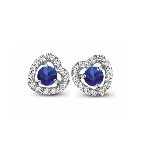 Boucles d'oreilles saphir et diamants One More