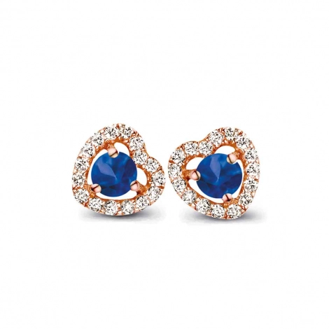 Boucles d'oreilles saphir et diamants One More