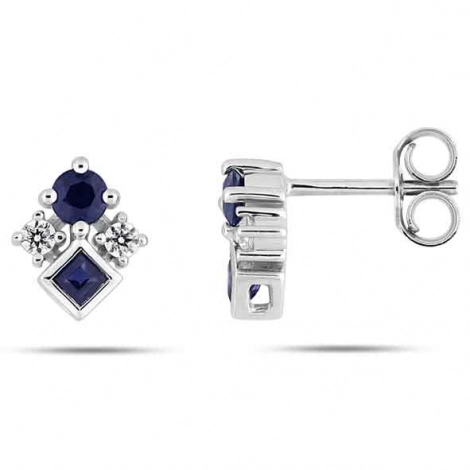 Boucles d'Oreilles Saphir et Zirconium