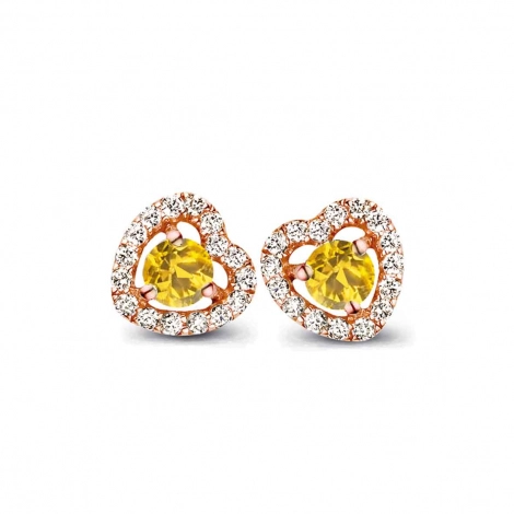 Boucles d'oreilles saphir jaune et diamants One More