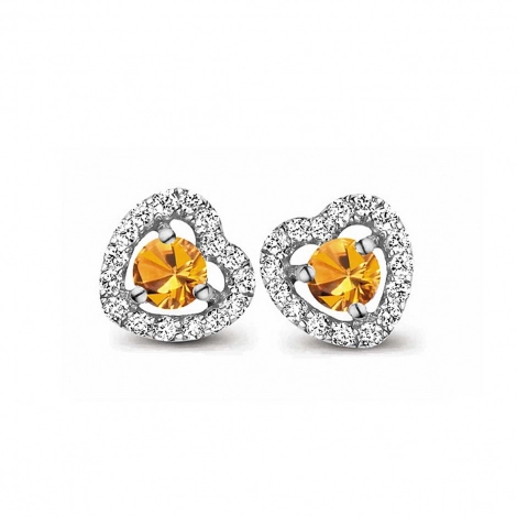 Boucles d'oreilles saphir orange et diamants One More