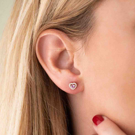 Boucles d'oreilles saphir orange et diamants One More