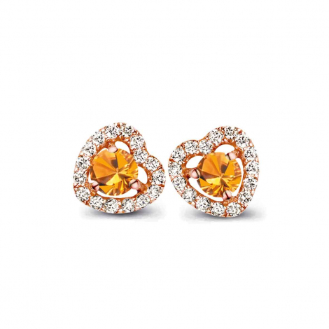 Boucles d'oreilles saphir orange et diamants One More - Salina 051385KA

