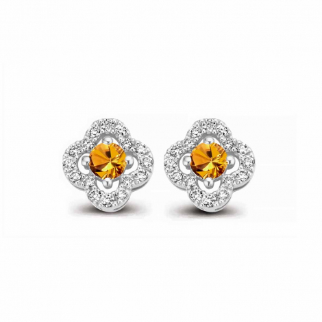 Boucles d'oreilles Saphir orange et diamants One More - Salina 062777KA
