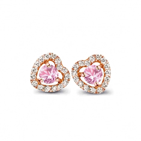 Boucles d'oreilles saphir rose et diamants One More
