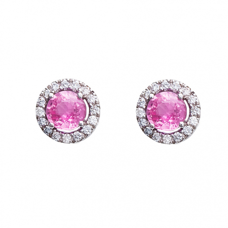 Boucles d'oreilles saphir rose et diamants One More - Salina 047598XA
