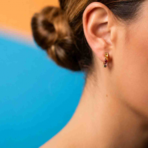Boucles d'oreilles Saphirs de couleurs