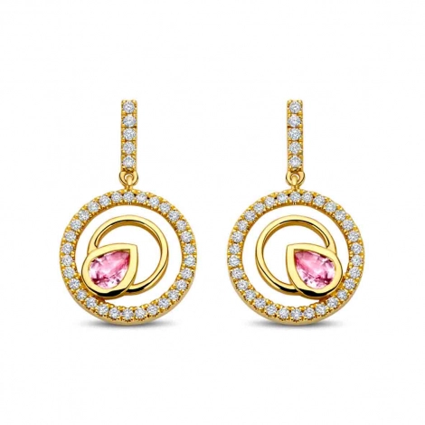 Boucles d'oreilles saphirs et diamants