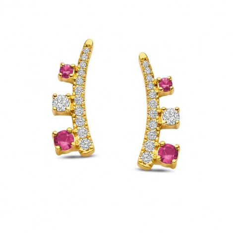 Boucles d'oreilles saphirs et diamants