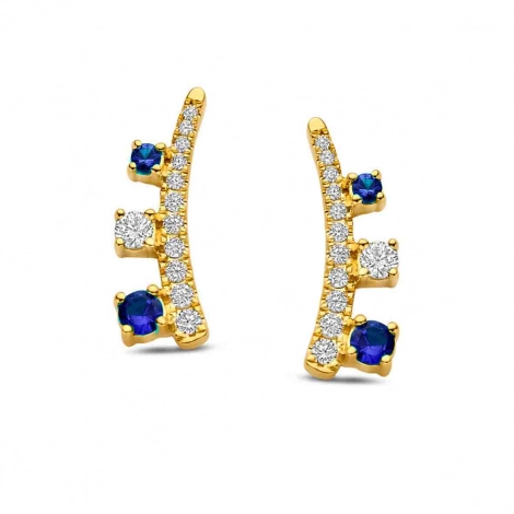 Boucles d'oreilles saphirs et diamants