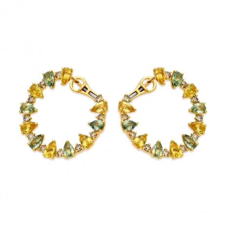 Boucles d'oreilles saphirs et diamants