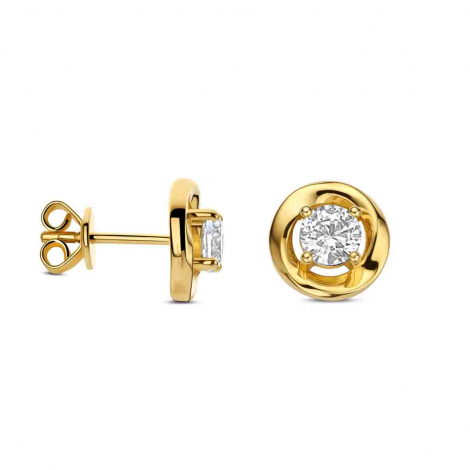 Boucles d'oreilles en argent plaqué or jaune - Naiomy à combiner
