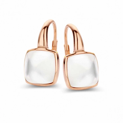 Boucles d'oreilles Topaze Blanche sur nacre One More