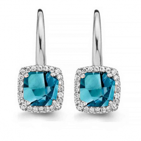 Boucles d'oreilles Topaze London Blue et diamants - One More