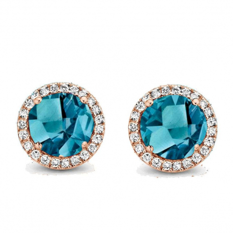 Boucles d'oreilles Topaze London blue et diamants - One More
