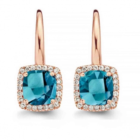 Boucles d'oreilles Topaze London Blue et diamants - One More