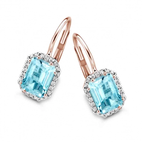 Boucles d'Oreilles Topaze Sky Blue Diamants