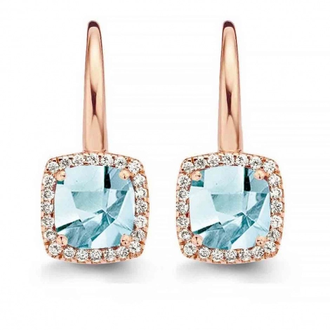 Boucles d'oreilles Topaze Sky Blue et diamants - One More